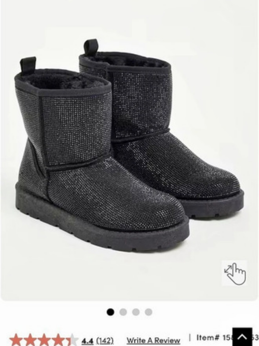 Torrid Rhinestone Fur-Lined Boots Black US 8 WW